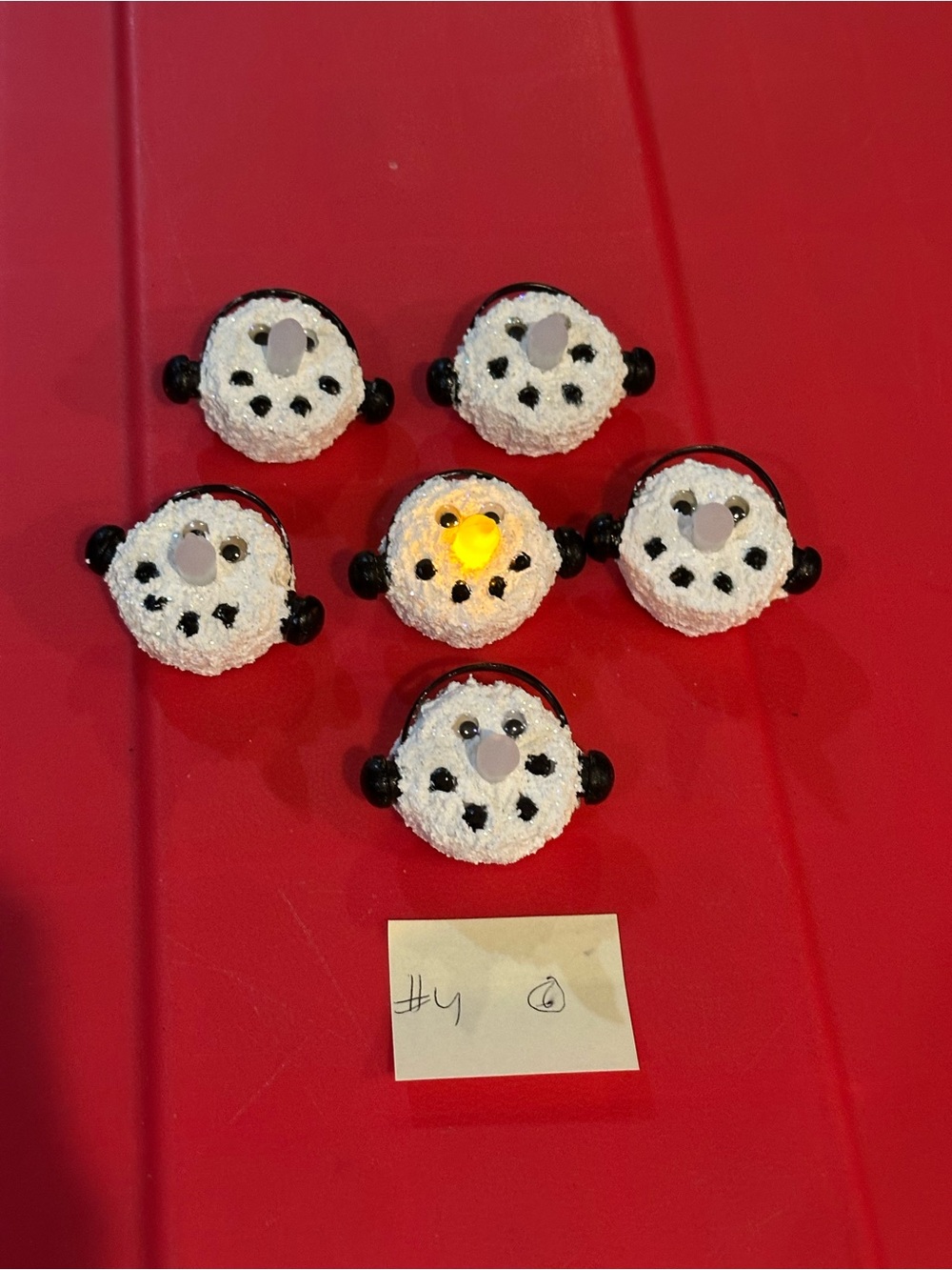 Homemade 6 snowman holiday pins